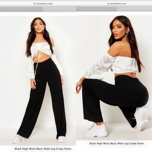 BOOHOO•High Waist Wide Leg Comfortable Dre…